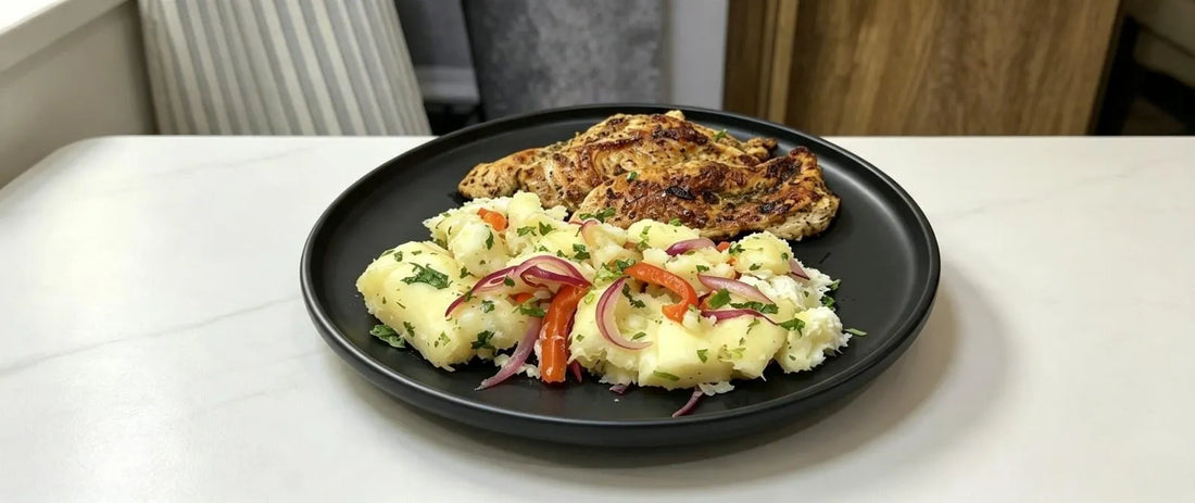 Yuca al Mojo with Grilled Chicken Breast
