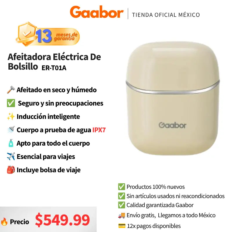 Gaabor pocket waterproof electric face shaver ranks among the best electric razors for men's ER-T01C