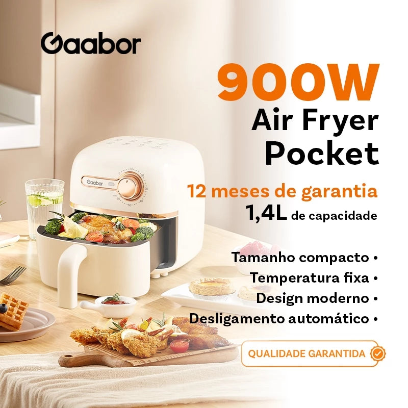 Gaabor Kit de Cozinha Portátil 3 em 1: Air Fryer, Sanduicheira e Liquidificador