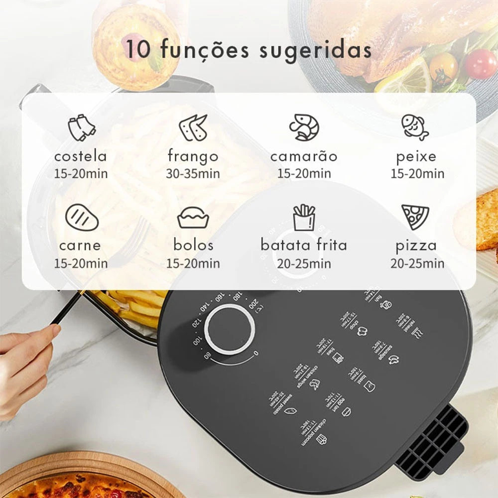 Gaabor Fritadeira Sem Óleo Duo 4,2L Analógica Visor Transparente Janela AF-45M02A