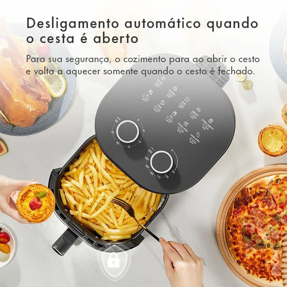 Gaabor Fritadeira Sem Óleo Duo 4,2L Analógica Visor Transparente Janela AF-45M02A