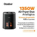 Gaabor Fritadeira Sem Óleo Duo 4,2L Analógica Visor Transparente Janela AF-45M02A