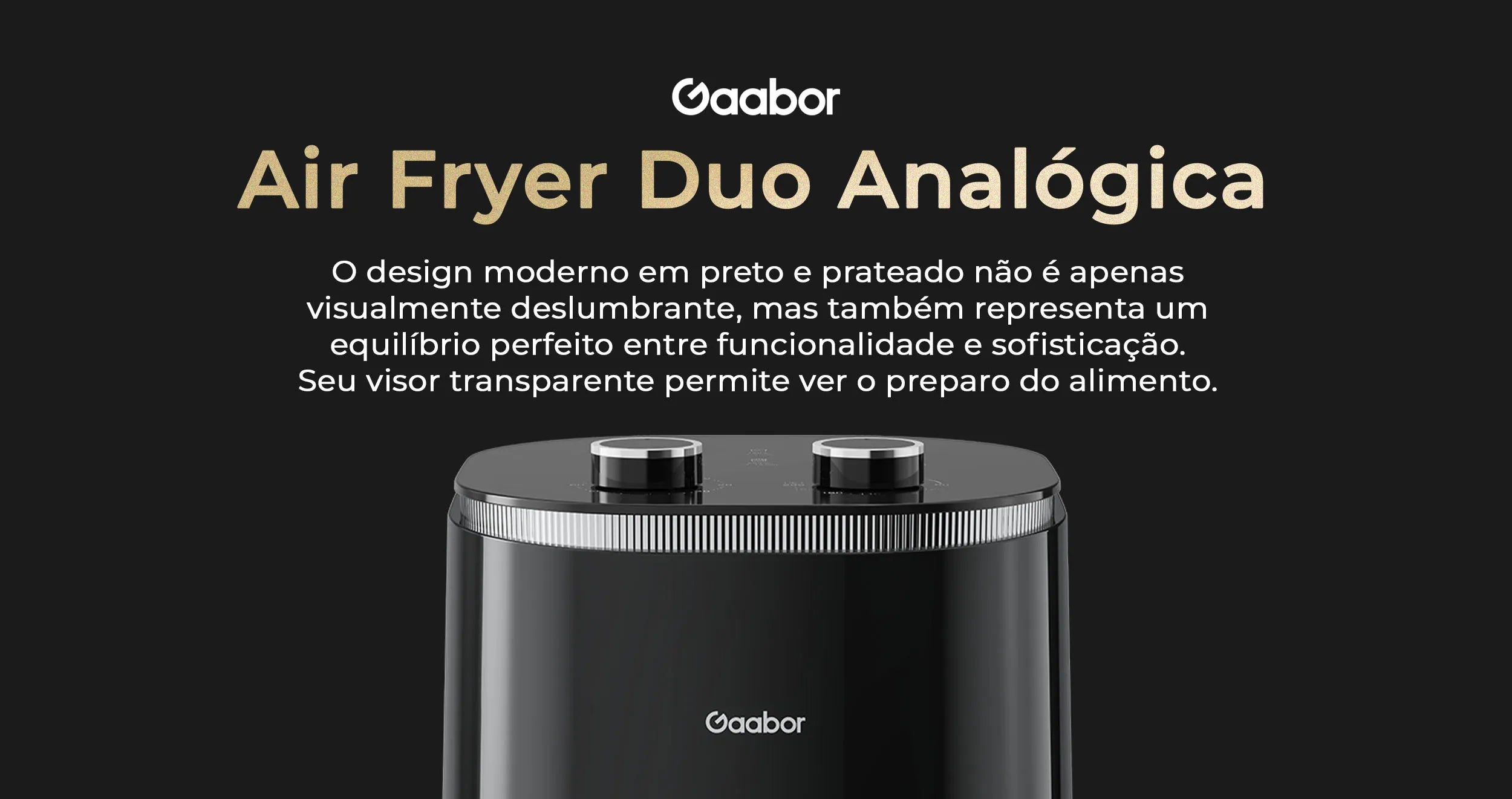 Gaabor Beautiful Black 10 in 1 5 Quart Non Toxic Glass Air Fryer 