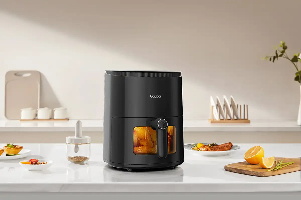 Gaabor Beautiful Black 10 in 1 5 Quart Non Toxic Glass Air Fryer 