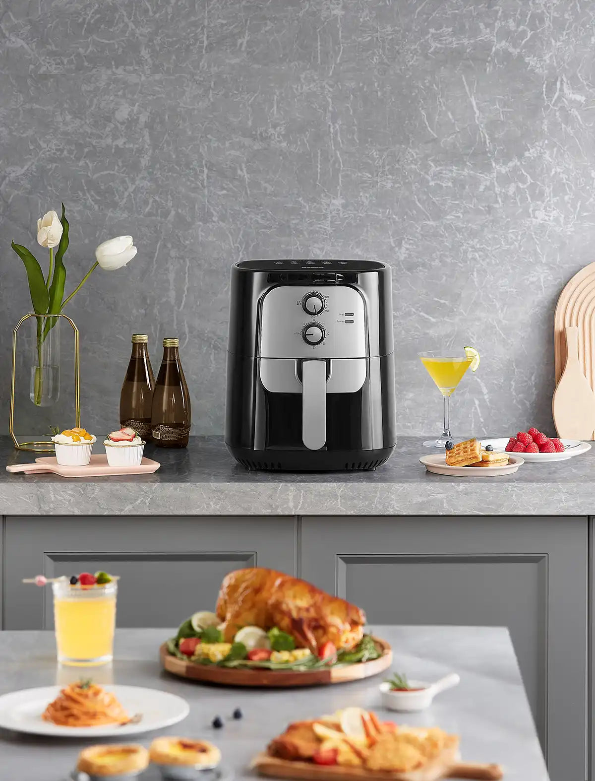Gaabor 10-in-1 Oil-Free Air Fryer, Black Square, 6.5 Quart AF-65M01A