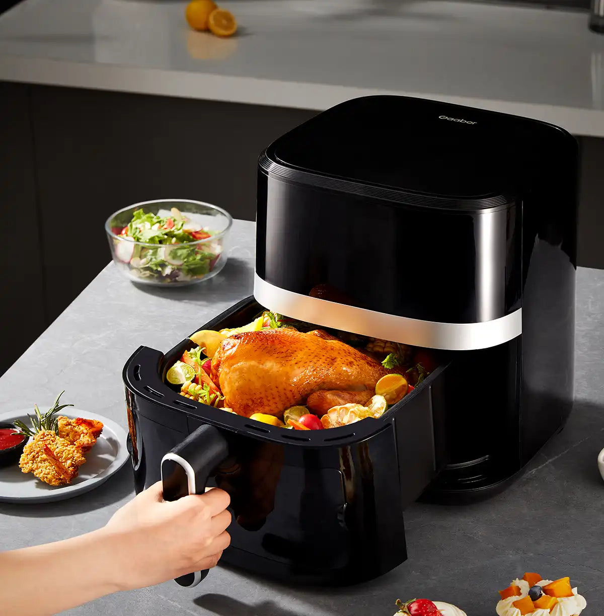 Gaabor 6.5 Quart Black Glass Digital Air Fryer AF-65TBK01A
