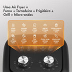 Fritadeira Elétrica Gaabor 6,5L 1600W Circulação de Ar 360° Controle Inteligente de Temperatura 10 Menus AF-80M01A