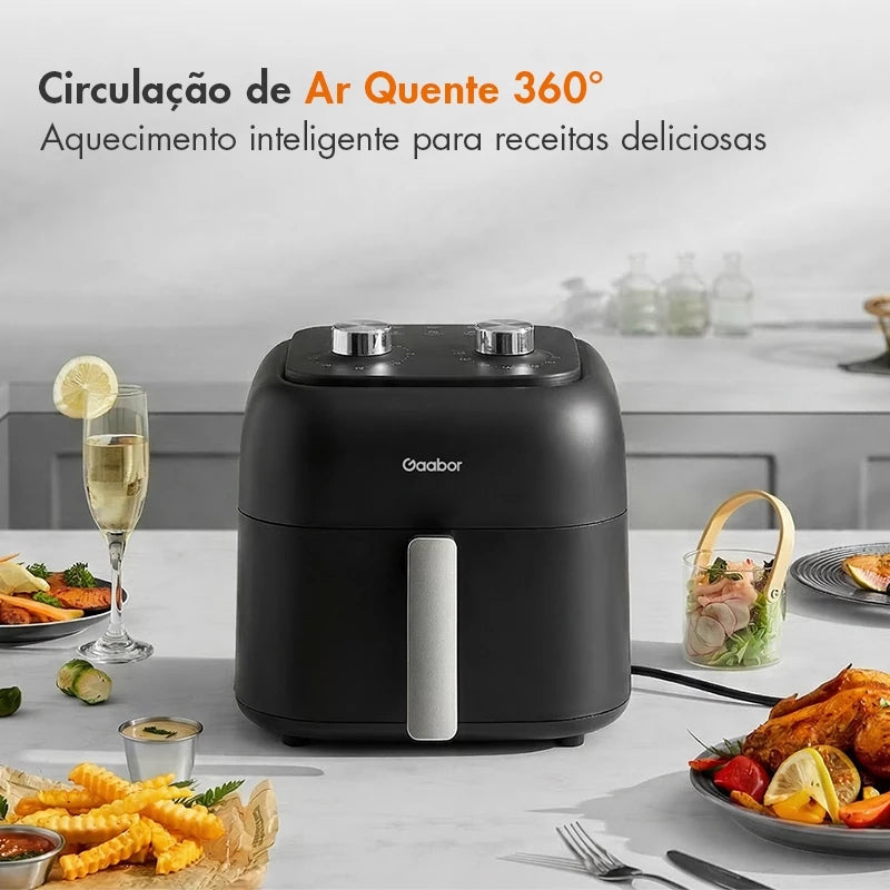 Fritadeira Elétrica Gaabor 6,5L 1600W Circulação de Ar 360° Controle Inteligente de Temperatura 10 Menus AF-80M01A