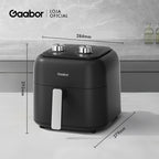 Fritadeira Elétrica Gaabor 6,5L 1600W Circulação de Ar 360° Controle Inteligente de Temperatura 10 Menus AF-80M01A