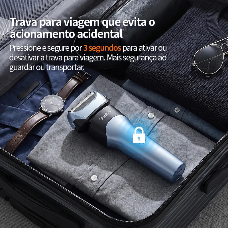 Barbeador Elétrico Portátil Gaabor com Carregador ER-T02A