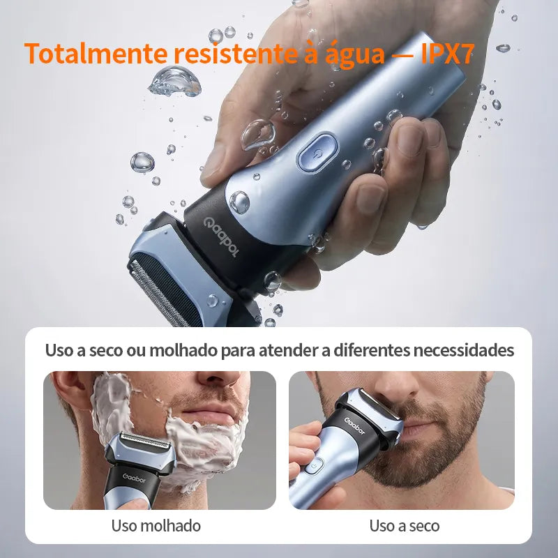 Barbeador Elétrico Portátil Gaabor com Carregador ER-T02A