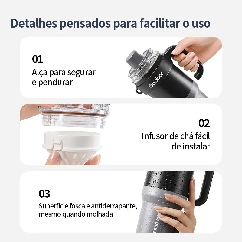 Copo de Água Portátil de Capacidade Extra Grande Gaabor TC-M01A