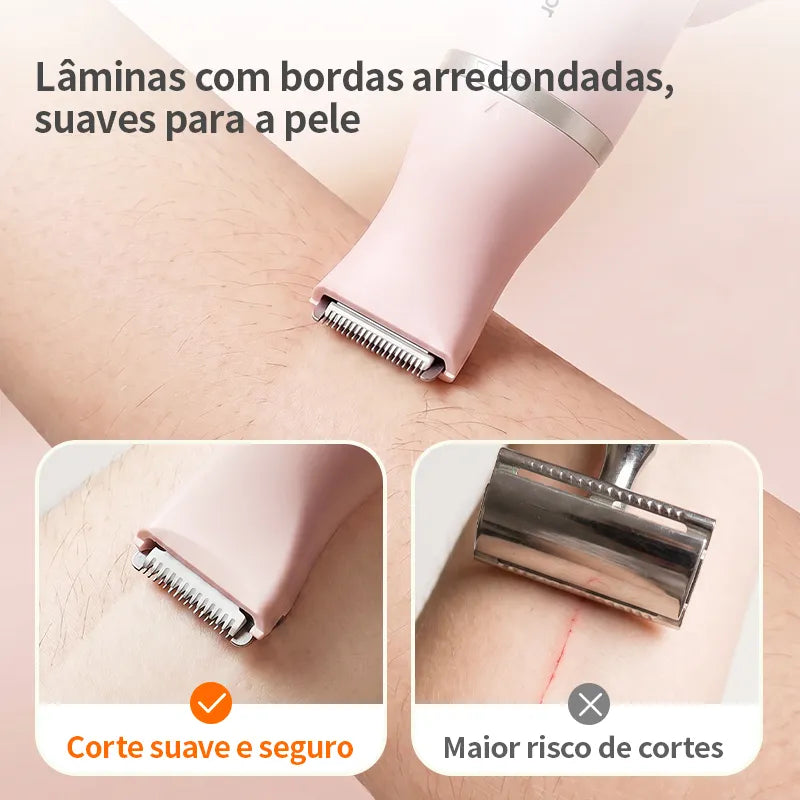 Depilador Elétrico Portátil Rosa Gaabor para Mulheres ER-T02A