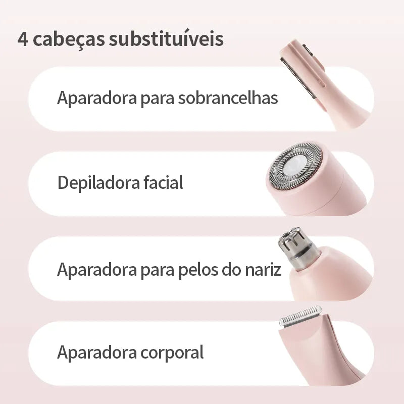 Depilador Elétrico Portátil Rosa Gaabor para Mulheres ER-T02A