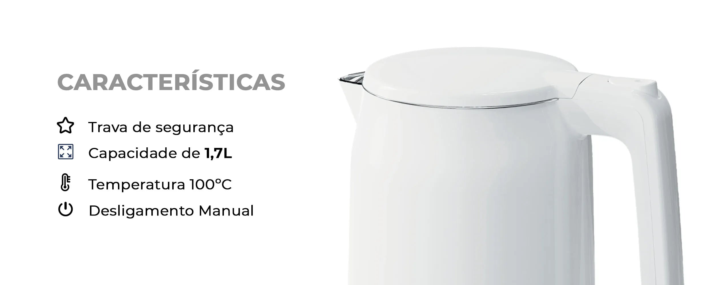 Gaabor White Electric Kettle 2L EK20M-WH01A