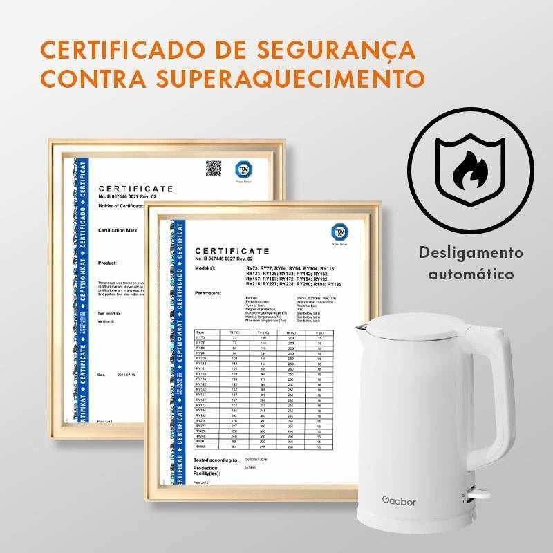 Chaleira Elétrica Gaabor Branca 2L EK20M-WH01A
