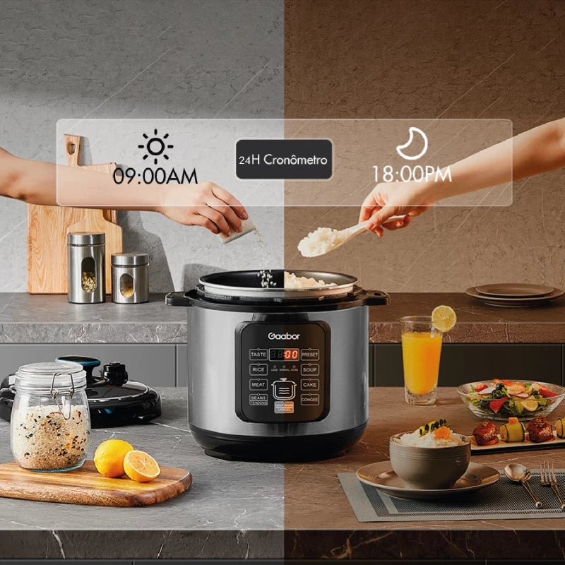Gaabor 6L Multifunctional Electric Pressure Cooker 1000W 8 Functions RC-S60E02A