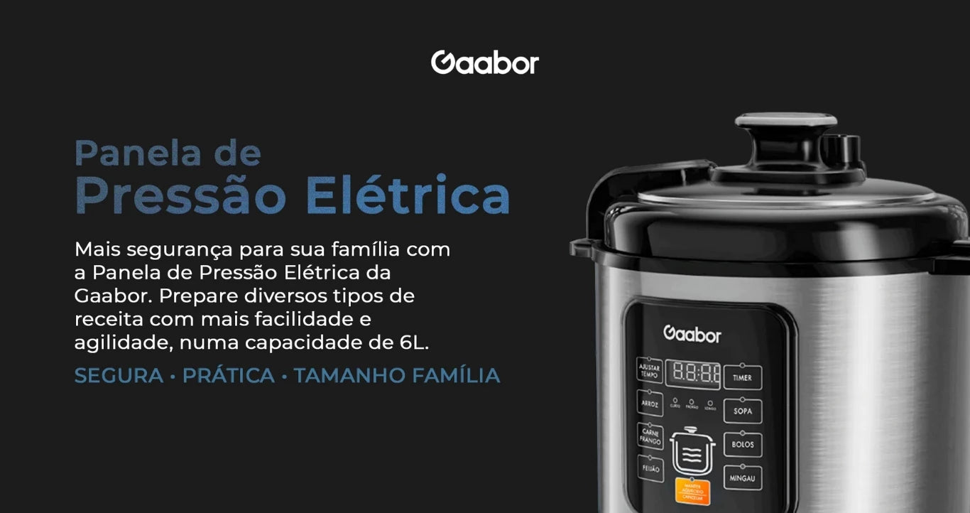 Gaabor 6L Multifunctional Electric Pressure Cooker 1000W 8 Functions RC-S60E02A