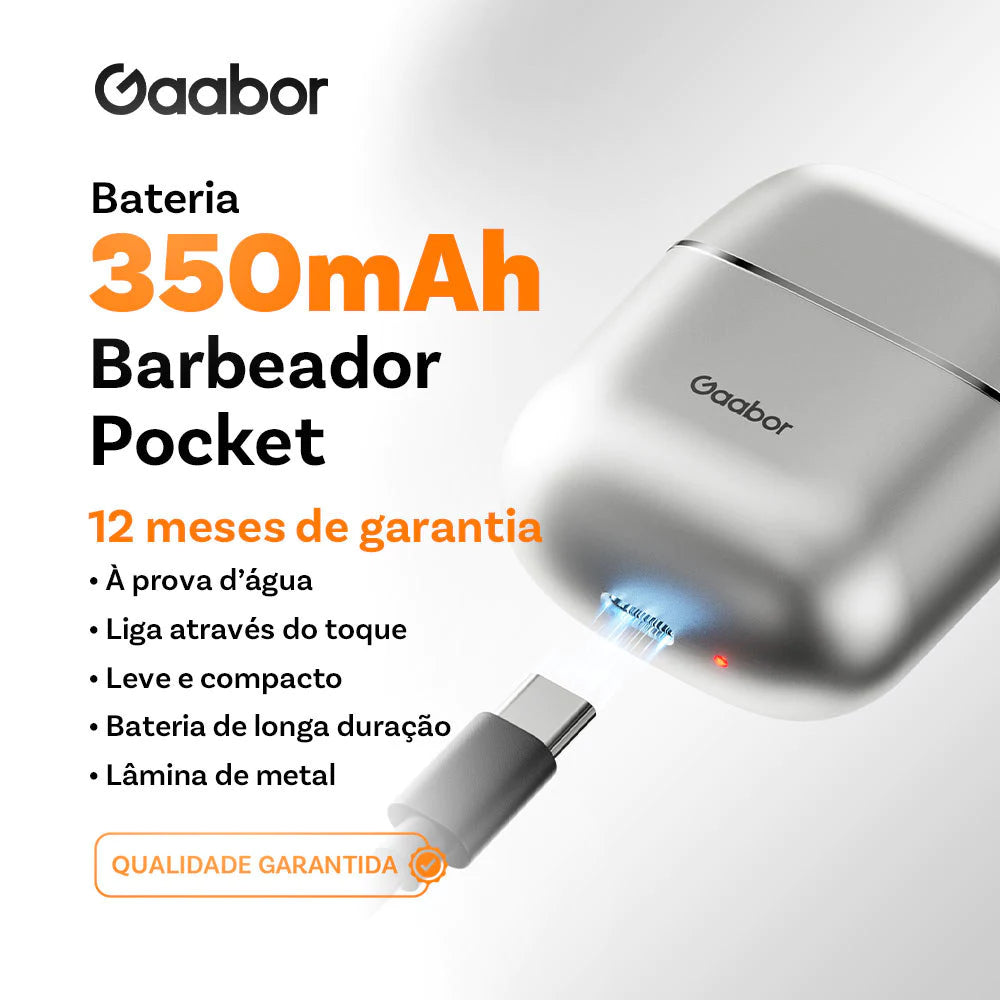 Gaabor Silver Pocket Electric Shaver and Razor for Men ER-T01A