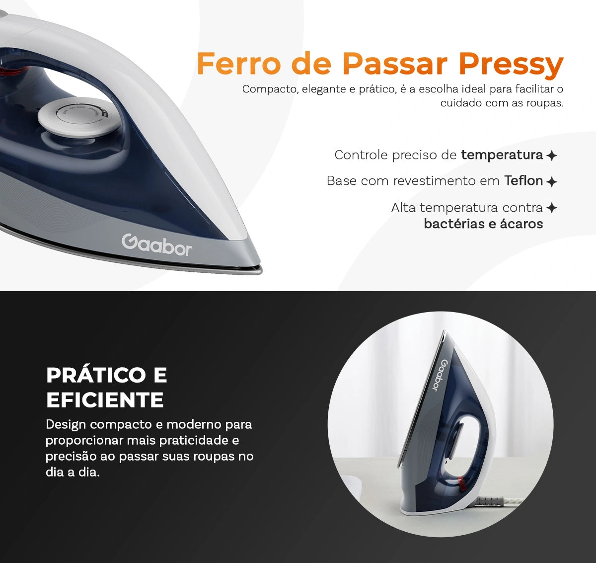 Ferro a vapor Gaabor 1200W 127V/220V HM-M02A