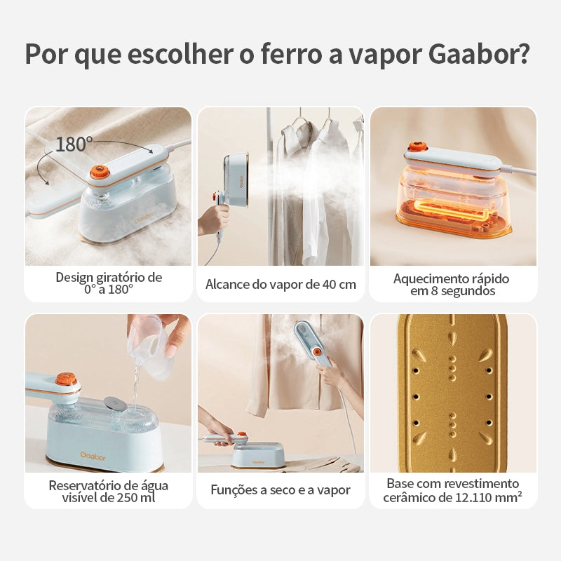Ferro de passar portátil com gerador de vapor esterilizador Gaabor HM-M03A