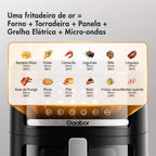 Fritadeira Air Fryer Gaabor 6.5L Tela Touch Colorida com agendamento conservação