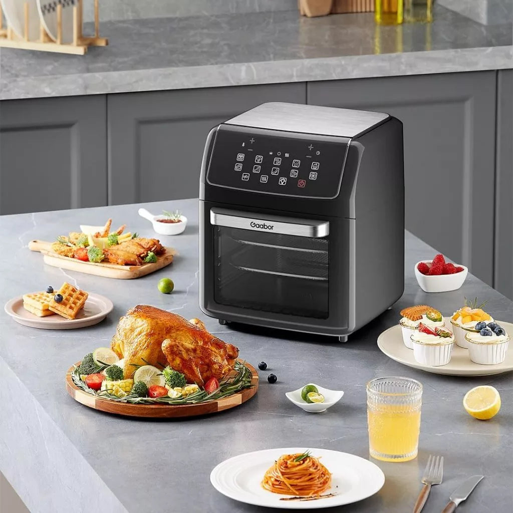 Fritadeira Air Fryer Oven Gaabor 12L Digital Preta 2000W com Janela, Luz Interna e Funções Forno