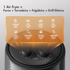 Fritadeira Elétrica Gaabor 4L 1300W com Circulação de Ar 360°, Cozimento Uniforme, Timer, Temperatura e Desligamento Automático AF-40M02A