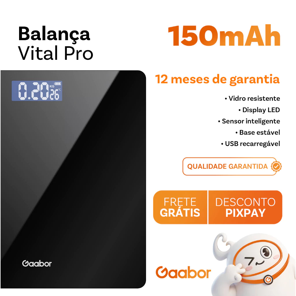 Gaabor Balanca Digital LED Grande Tela HD Ate 180kg Verde GWS-M03A