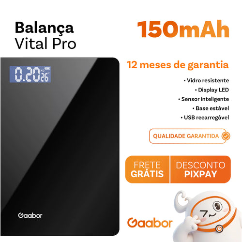 Gaabor Balanca Digital LED Grande Tela HD Ate 180kg Verde GWS-M03A