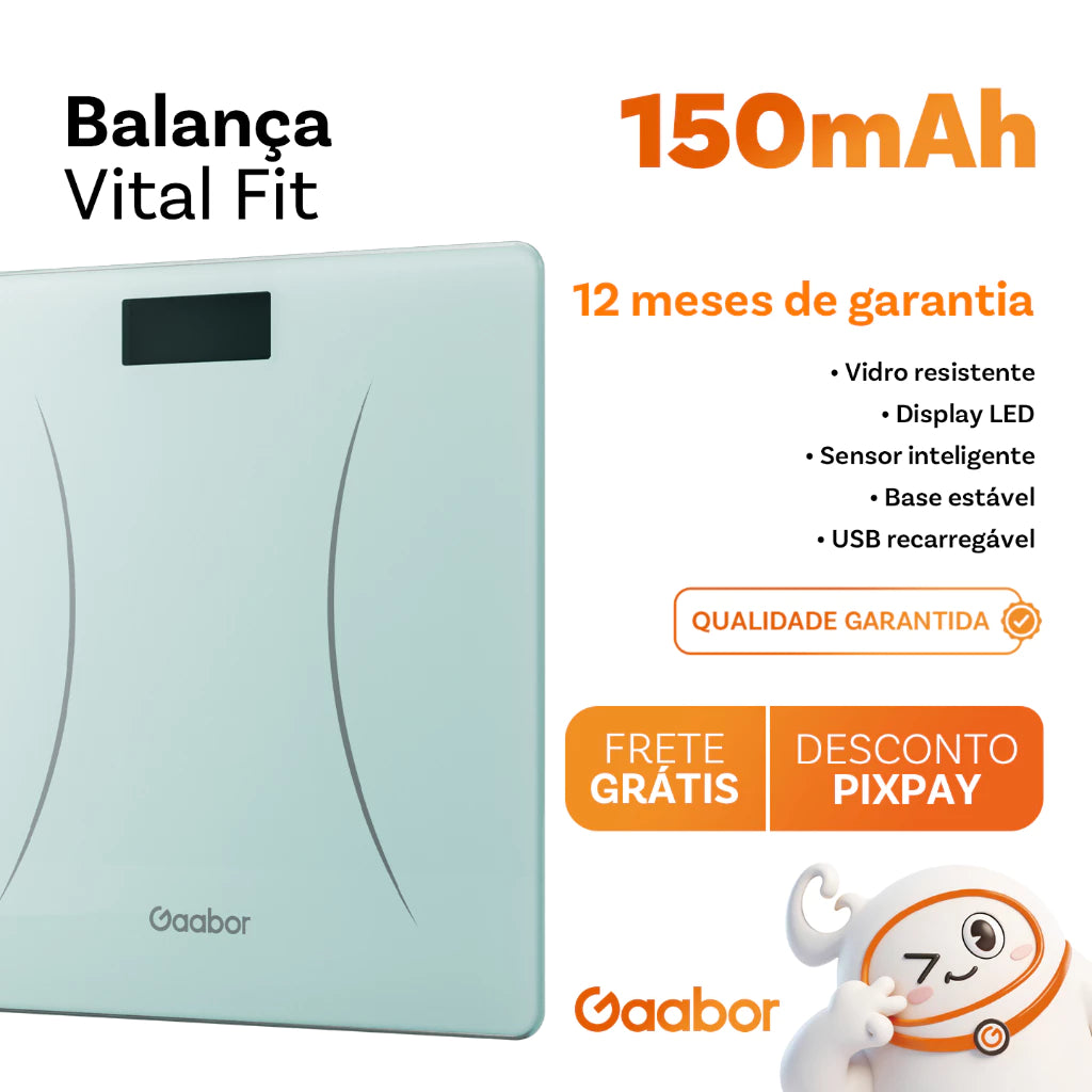 Gaabor Balanca Digital LED Grande Tela HD Ate 180kg Verde GWS-M03A