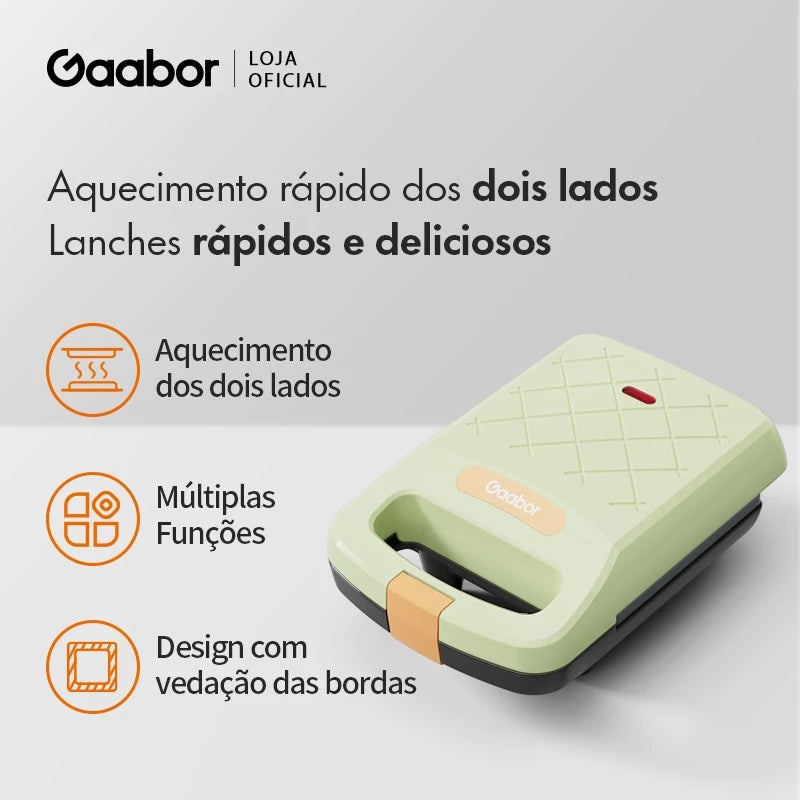 Gaabor Sanduicheira Automática Dupla Face Teflon 2 Min Pronta Entrega Bivolt EH-M02A