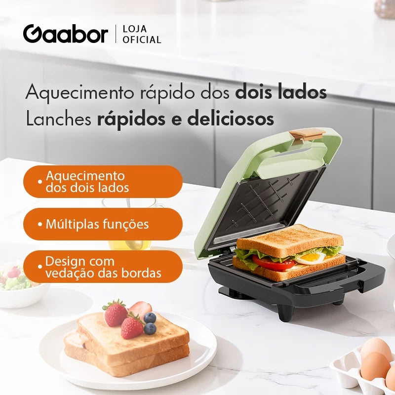 Gaabor Sanduicheira Automática Dupla Face Teflon 2 Min Pronta Entrega Bivolt EH-M02A