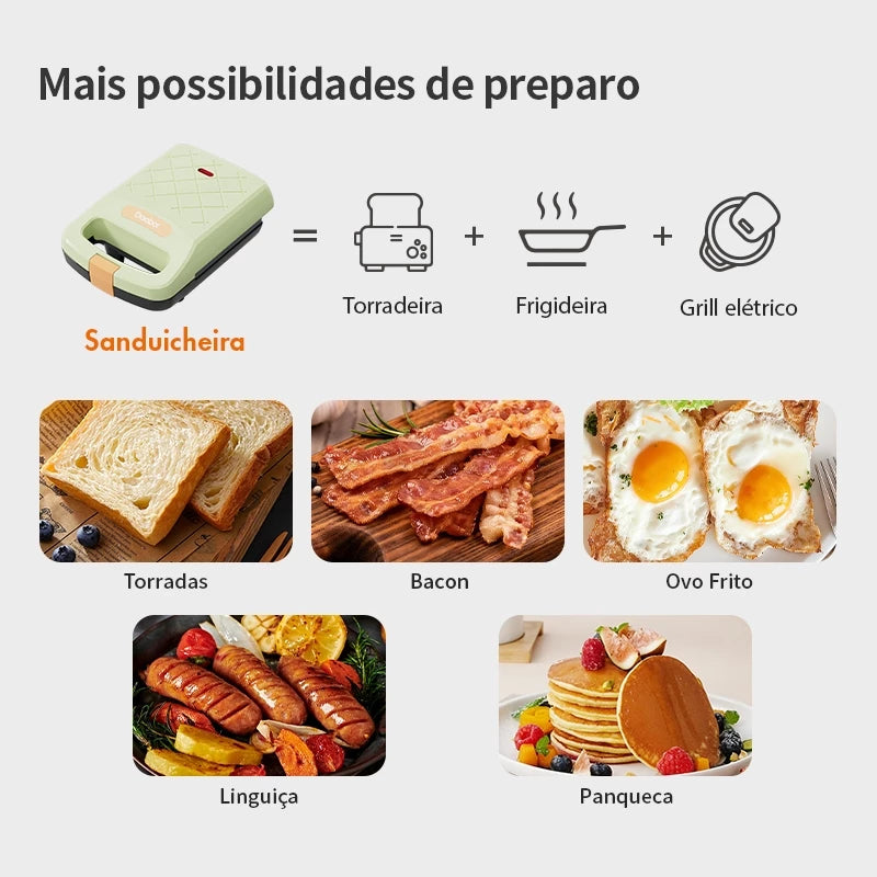Gaabor Sanduicheira Automática Dupla Face Teflon 2 Min Pronta Entrega Bivolt EH-M02A