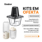 Venda em combo Gaabor Espremedor de frutas portátil USB 350 ml + 280 ml FP03T + Moedor de carne 2L MG-15M02A