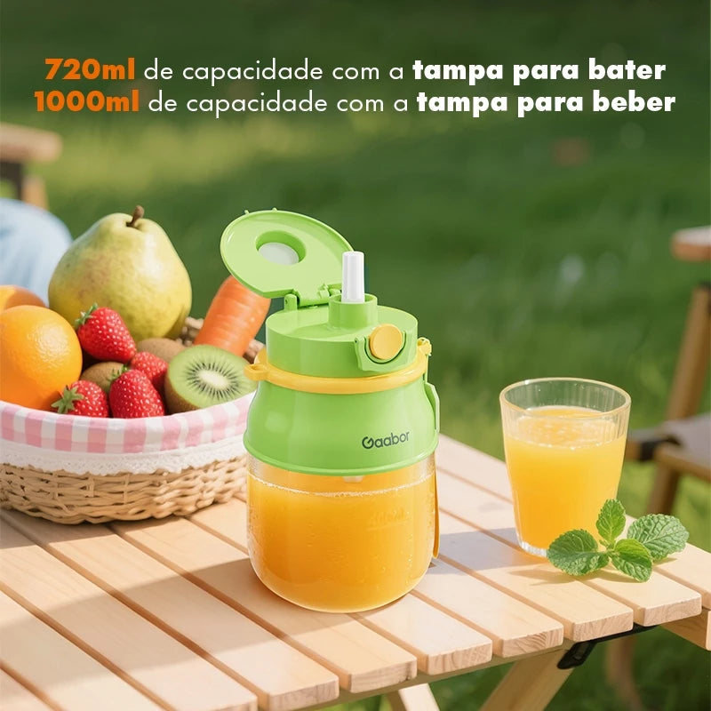 Liquidificador portátil Gaabor 1000ml 720ml 26 lâminas 17200 RPM Tipo C 1500mAh Copo misturador JM-M01A