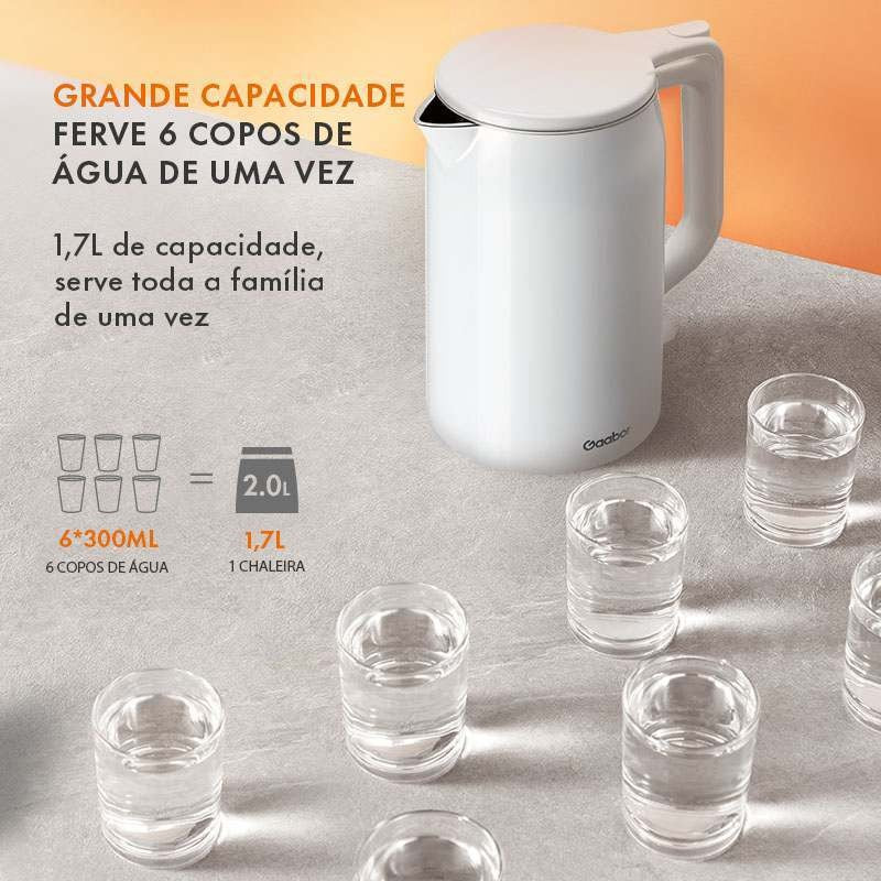Gaabor Panela de Arroz 2L RC20M + Chaleira 1,7L EK20M com Tecnologia Antiaderente e Fácil Limpeza Venda em Conjunto