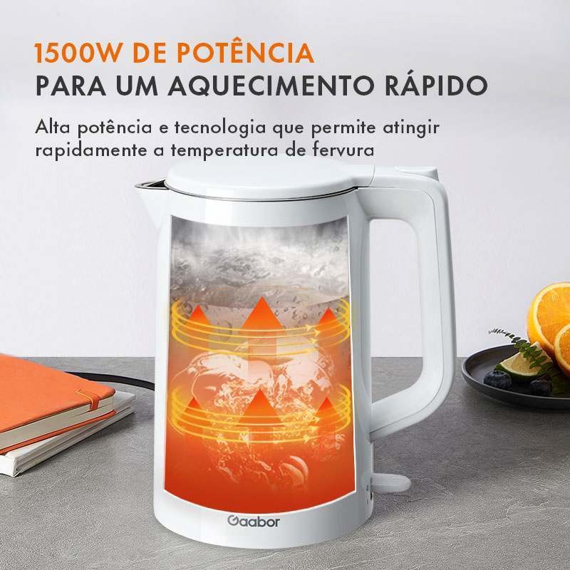 Gaabor Panela de Arroz 2L RC20M + Chaleira 1,7L EK20M com Tecnologia Antiaderente e Fácil Limpeza Venda em Conjunto