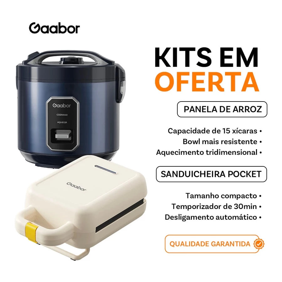 Kit Panela de Arroz Gaabor Marinus RC50M + Sanduicheira Pocket SM60M