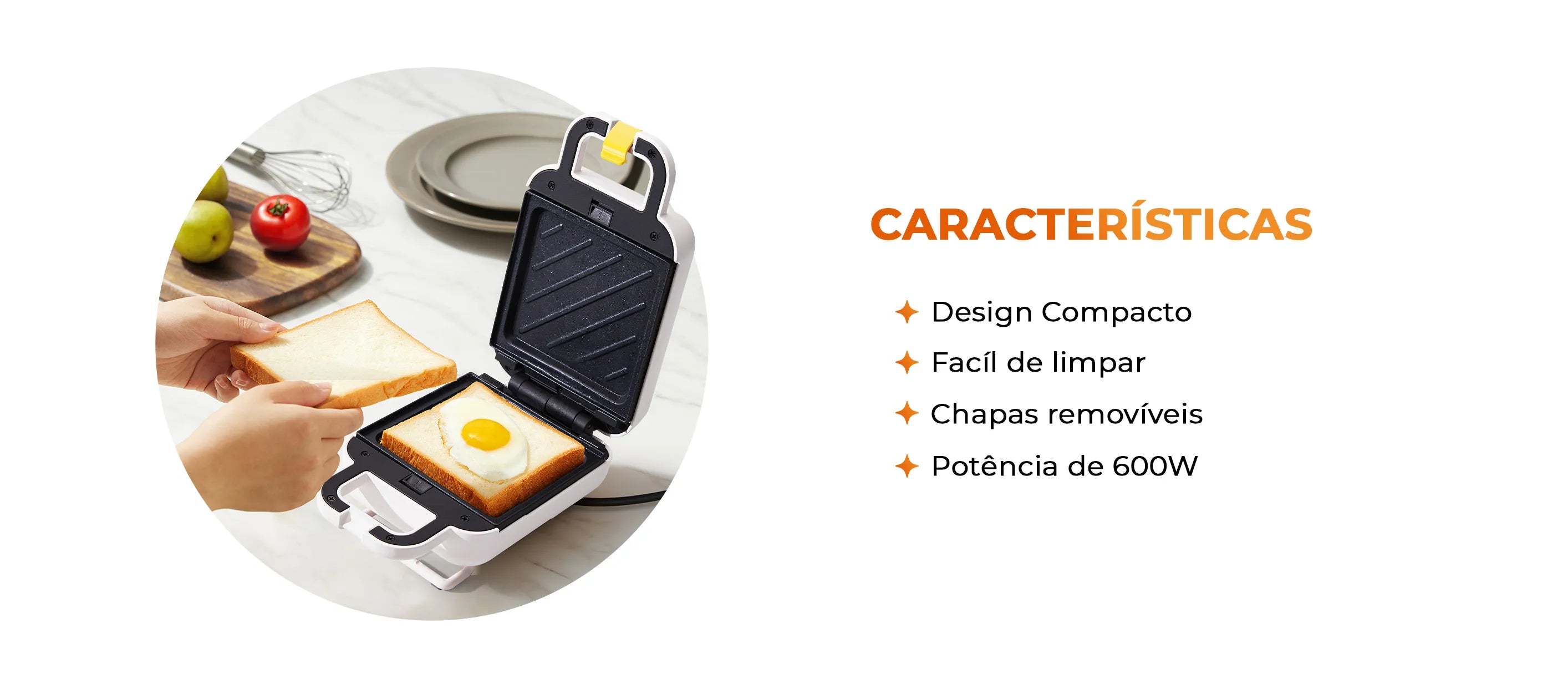 Gaabor Kit de Cozinha Portátil 3 em 1: Air Fryer, Sanduicheira e Liquidificador