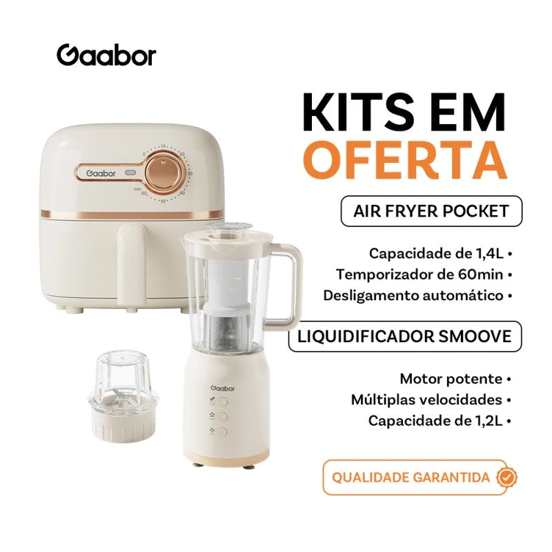 Kit Fritadeira Elétrica de Bolso e Liquidificador Gaabor SMOOVE