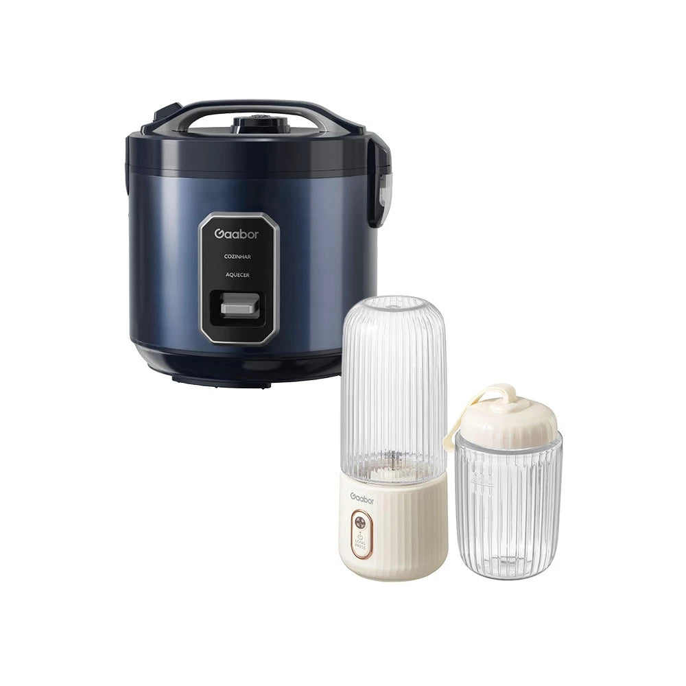 Venda em conjunto Gaabor Panela de Arroz Azul RC50M + Espremedor de frutas portátil USB 350 ml + 280 ml FP03T