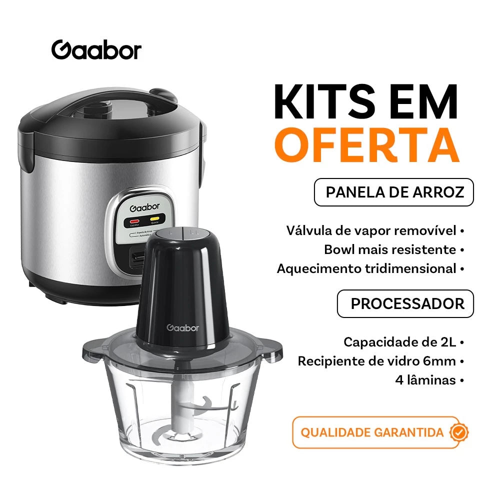 Gaabor Rice Cooker RC20M + Processador Multislice 2L MG-15M02A