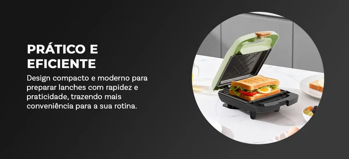 Gaabor Sanduicheira Automática Dupla Face Teflon 2 Min Pronta Entrega Bivolt EH-M02A