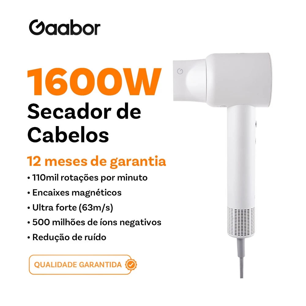 1600W Secador de Cabelo Gaabor 12 meses de garantia HD-M02C