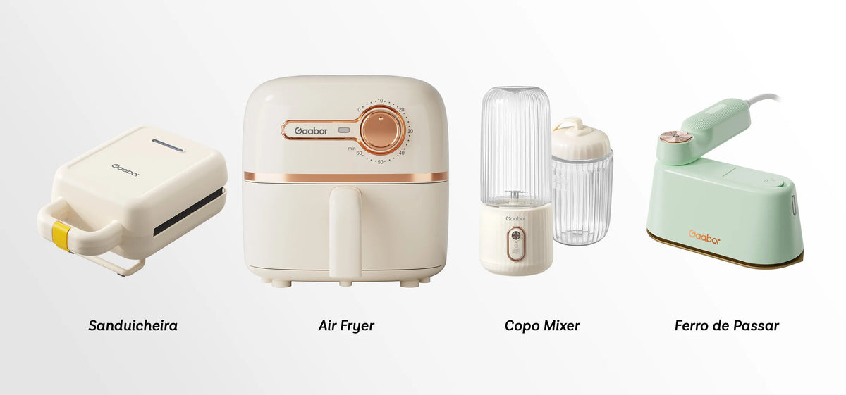 Kit Pocket Completo: Air Fryer Pocket + Sanduicheira Pocket + Copo Mixer + Ferro