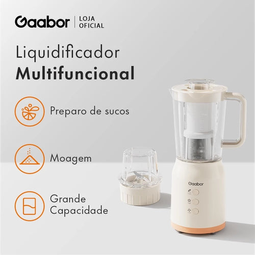 Processador de alimentos Gaabor 3 em 1 com 3 tigelas, 3 lâminas, bivolt, 400 W, aço inoxidável, JM-12E01A