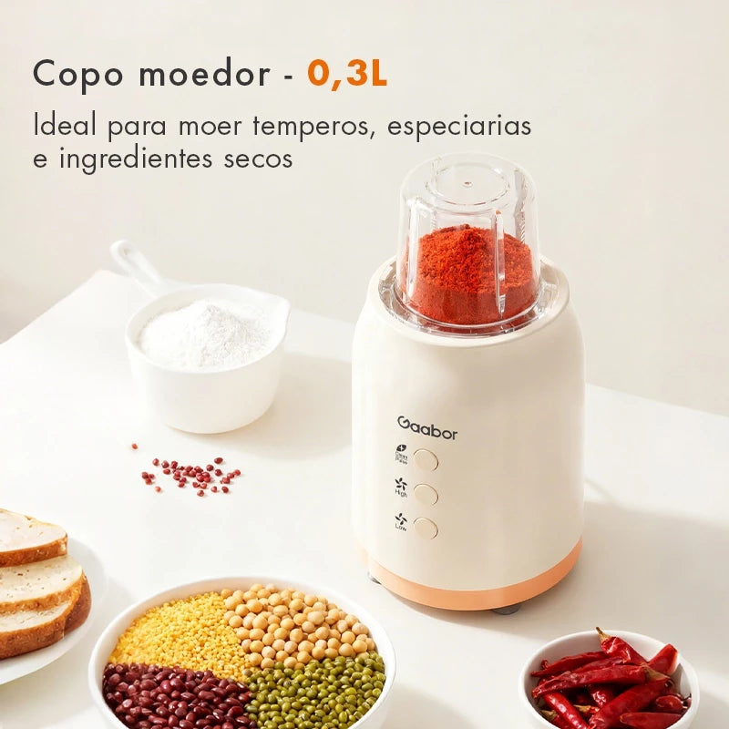 Processador de alimentos Gaabor 3 em 1 com 3 tigelas, 3 lâminas, bivolt, 400 W, aço inoxidável, JM-12E01A