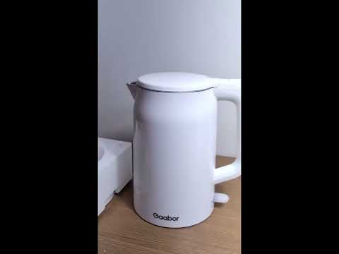 Gaabor Chaleira elétrica 1,7L resistente ao calor de parede dupla em aço inoxidável Aço inoxidável